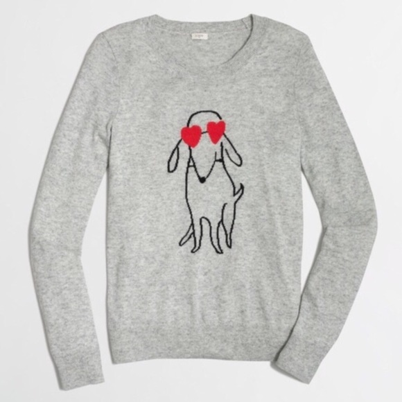 J. Crew Sweaters - J. CREW Intarsia Dog Heart Eyes Sweater